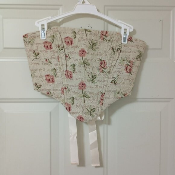 Steps New York Floral Corset Top With Lace-Up Back & Ribbon Sash Size S Womens - Picture 1 of 10